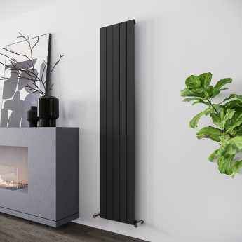 Reina Flat Single Designer Vertical Radiator 1800mm H x 366mm W - Anthracite