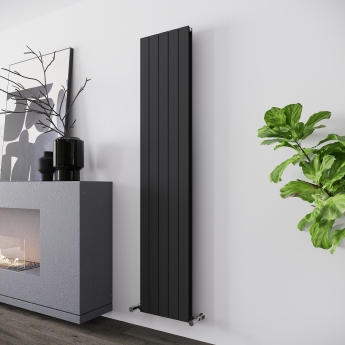 Reina Flat Double Designer Vertical Radiator 1800mm H x 366mm W - Anthracite