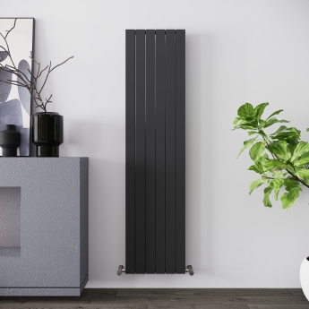 Reina Flat Double Designer Vertical Radiator 1800mm H x 440mm W Anthracite