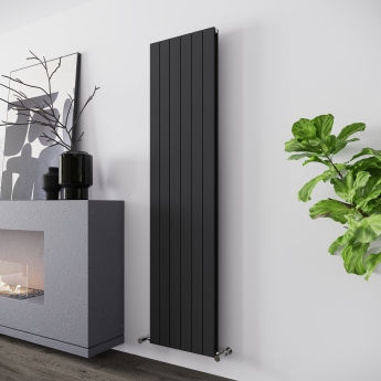 Reina Flat Double Designer Vertical Radiator 1800mm H x 440mm W Anthracite