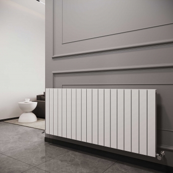 Reina Flat Double Designer Horizontal Radiator 600mm H x 1402mm White