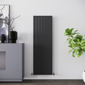 Reina Flat Single Designer Vertical Radiator 1600mm H x 514mm W - Anthracite