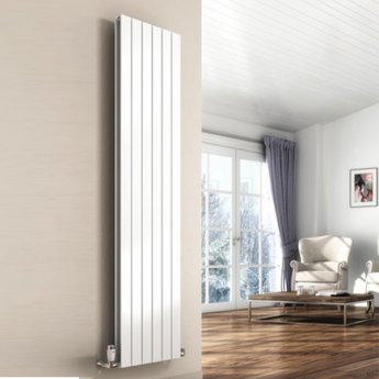 Reina Flat Double Designer Vertical Radiator 1600mm H x 292mm W - White