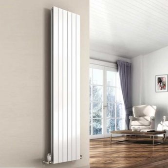 Reina Flat Double Designer Vertical Radiator 1600mm H x 440mm W - White