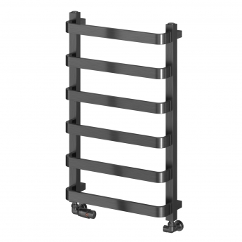 Reina Flora Designer Heated Towel Rail 800mm H x 500mm W Brushed Gun Metal | Product Image