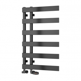 Reina Florina Designer Heated Towel Rail 800mm H x 500mm W Brushed Gun Metal | Product Image