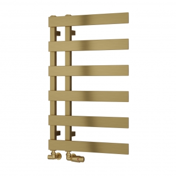 Reina Florina Designer Heated Towel Rail 800mm H x 500mm W Brushed Brass | Product Image