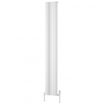 Reina Gio Single Vertical Aluminium Radiator 1800mm H x 280mm W - White | Product Image