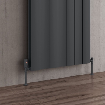 Reina Gio Single Vertical Aluminium Radiator 1800mm H x 470mm W - Anthracite | Product Image