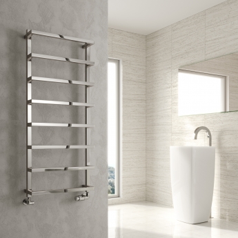 Reina Glora Designer Heated Towel Rail 1195mm H x 500mm W - Chrome | Product Image