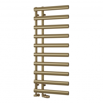Reina Grace Designer Heated Towel Rail 1140mm H x 500mm W Brushed Brass | Product Image