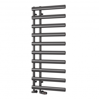 Reina Grace Designer Heated Towel Rail 1140mm H x 500mm W Brushed Gun Metal | Product Image