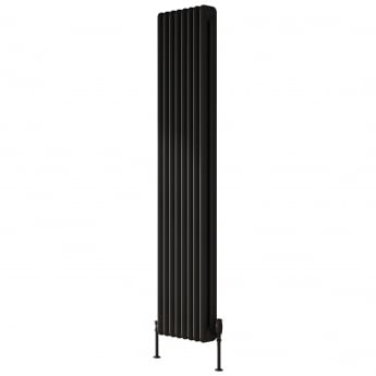 Reina Hedingham Black Vertical Traditional 2-Column Radiator