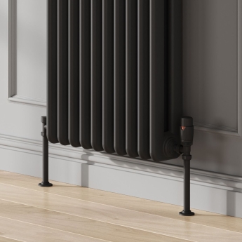Reina Hedingham 2 Column Designer Vertical Radiator 1800mm H x 465mm W - Black | Product Image