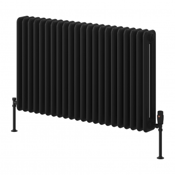 Reina Hedingham Black Horizontal Traditional 2-Column Radiator