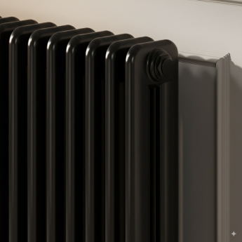 Reina Hedingham Black Vertical Traditional 2-Column Radiator