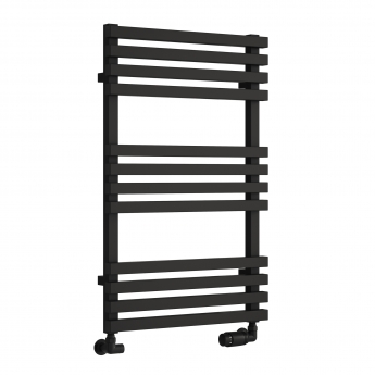 Reina Kale Designer Heated Towel Rail 816mm H x 500mm W - Black | Product Image