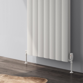 Reina Loco Double Vertical Aluminium Radiator 1800mm H x 280mm W - White | Product Image