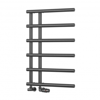 Reina Matera Heated Towel Rail 722mm H x 500mm W Brushed Gun Metal | Product Image