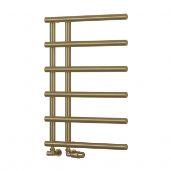 Reina Matera Heated Towel Rail 722mm H x 500mm W Brushed Brass | Product Image