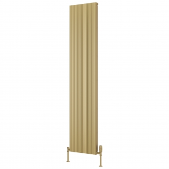 Reina Melvin Brass Effect Vertical Aluminium Designer Radiator
