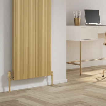Reina Melvin Designer Vertical Aluminium Radiator 1800mm H x 540mm W - Brass | Product Image