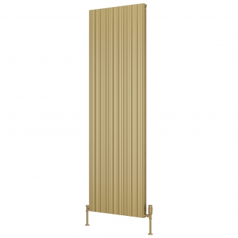 Reina Melvin Brass Effect Vertical Aluminium Designer Radiator