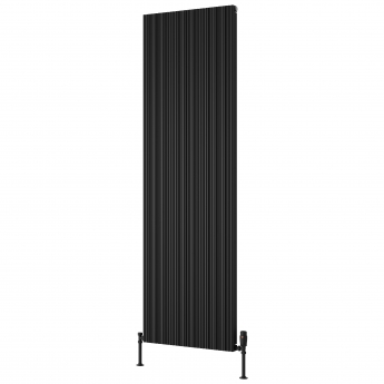 Reina Melvin Designer Vertical Aluminium Radiator 1800mm H x 540mm W - Black | Product Image