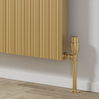 Reina Melvin Brass Effect Vertical Aluminium Designer Radiator