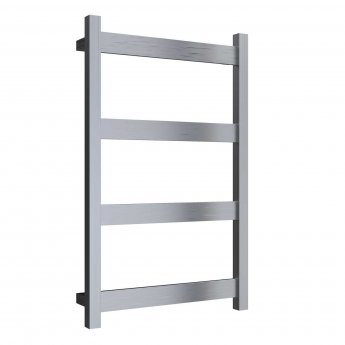Reina Mina Square Tube Heated Towel Rail 750mm H x 470mm W Brushed Stainless Steel