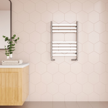 Reina Misa Designer Heated Towel Rail 720mm H x 530mm W Polished Stainless Steel