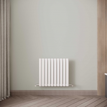 Reina Neva Single Designer Horizontal Radiator 550mm H x 590mm W White