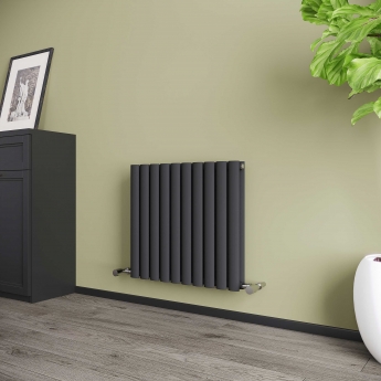 Reina Neva Designer Radiator 550mm H x 590mm W Double Anthracite