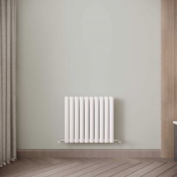 Reina Neva Double Designer Horizontal Radiator 550mm H x 590mm W White