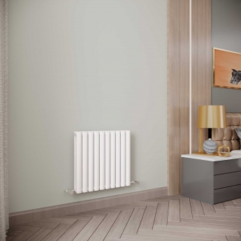 Reina Neva Double Designer Horizontal Radiator 550mm H x 590mm W White
