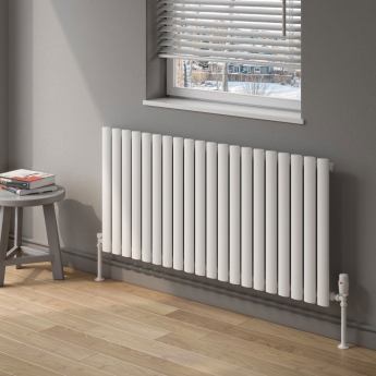 Reina Neva Single Designer Horizontal Radiator 550mm H x 413mm W White
