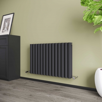 Reina Neva Designer Radiator 550mm H x 826mm W Double Anthracite