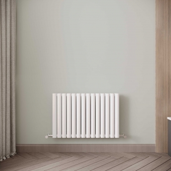 Reina Neva Single Designer Horizontal Radiator 550mm H x 826mm W White