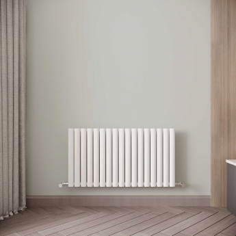 Reina Neva Single Designer Horizontal Radiator 550mm H x 1003mm W White