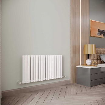 Reina Neva Single Designer Horizontal Radiator 550mm H x 1003mm W White