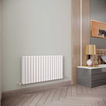 Reina Neva Double Designer Horizontal Radiator 550mm H x 1003mm W White