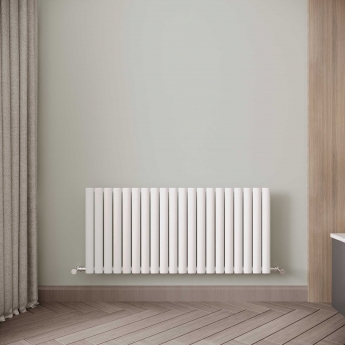 Reina Neva Single Designer Horizontal Radiator 550mm H x 1180mm W White