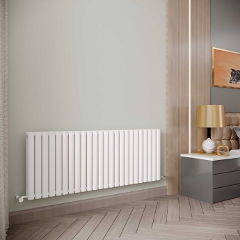 Reina Neva Single Designer Horizontal Radiator 550mm H x 1416mm W White