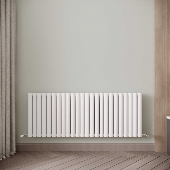 Reina Neva Double Designer Horizontal Radiator 550mm H x 1416mm W White