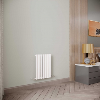 Reina Neva Single Designer Horizontal Radiator 550mm H x 413mm W White