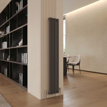 Reina Neva Designer Radiator 1500mm H x 236mm W Single Anthracite