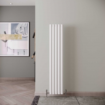 Reina Neva Single Designer Vertical Radiator 1500mm H x 295mm W White