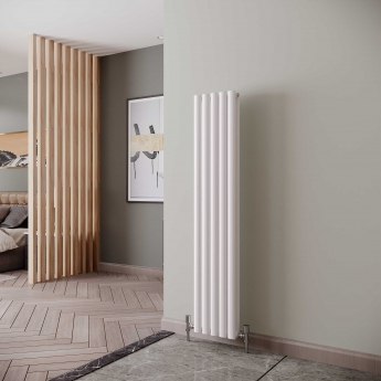 Reina Neva Double Designer Vertical Radiator 1500mm H x 295mm W White