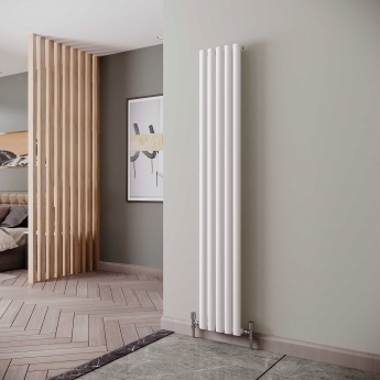 Reina Neva Single Designer Vertical Radiator 1800mm H x 295mm W White