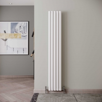 Reina Neva Single Designer Vertical Radiator 1800mm H x 295mm W White